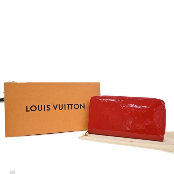 LOUIS VUITTON Zippy Wallet Purse Monogram Vaenis Leather Red - Picture 1 of 5